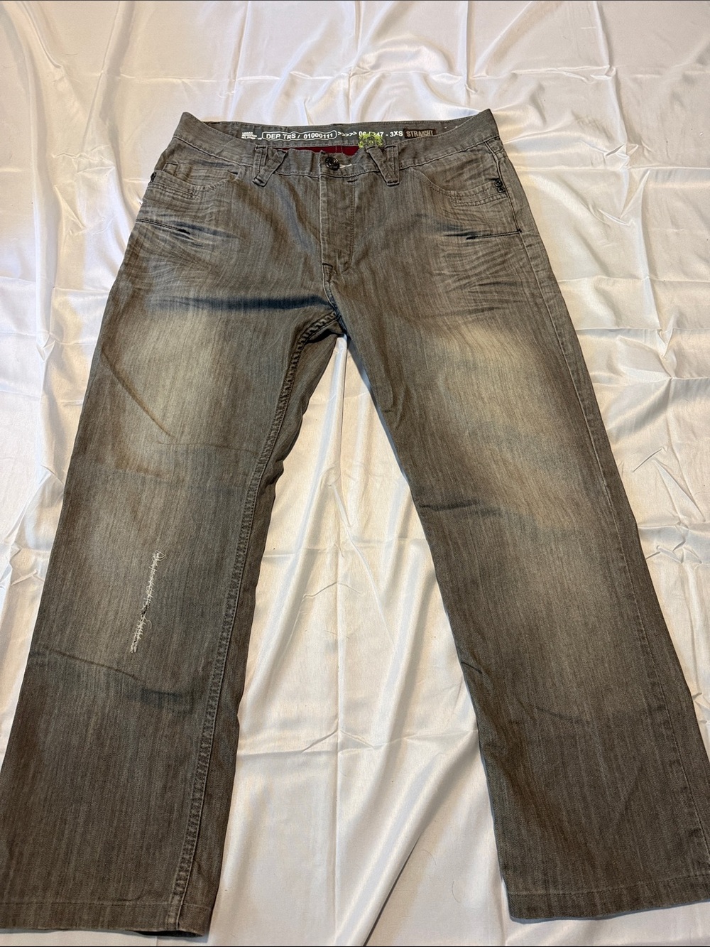 Urban Behavior Men's Washed Gray Straight Jeans